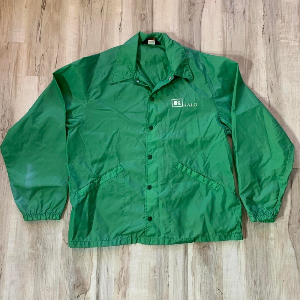 Swingster Vintage Green Kalo Company Agriculture Farm Windbreaker Jacket Large